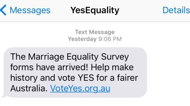 Yes Equality text message sent out this weekend. Supplied