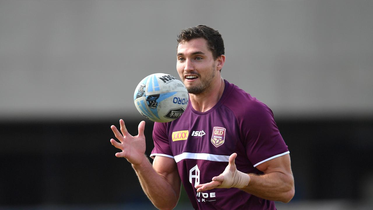 Corey Oates is back in Maroons camp for the first time since 2019, but is set to miss out on the starting squad. Picture: AAP.