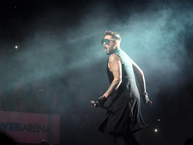 Adam Lambert at Rod Laver Arena in Melbourne. Picture: Tony Gough