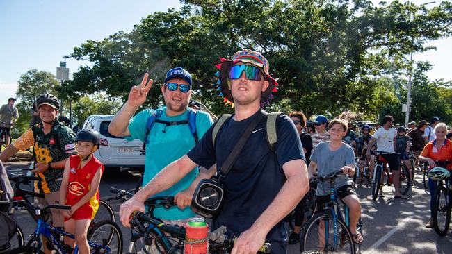 DJ on the Bike Dom Whiting hit the streets of Darwin for the first time. Picture: Pema Tamang Pakhrin