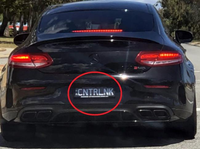 A driver in Western Australia has sparked debate on social media over the 'tasteless' choice of number plate affixed to their luxury European car. Picture: Reddit