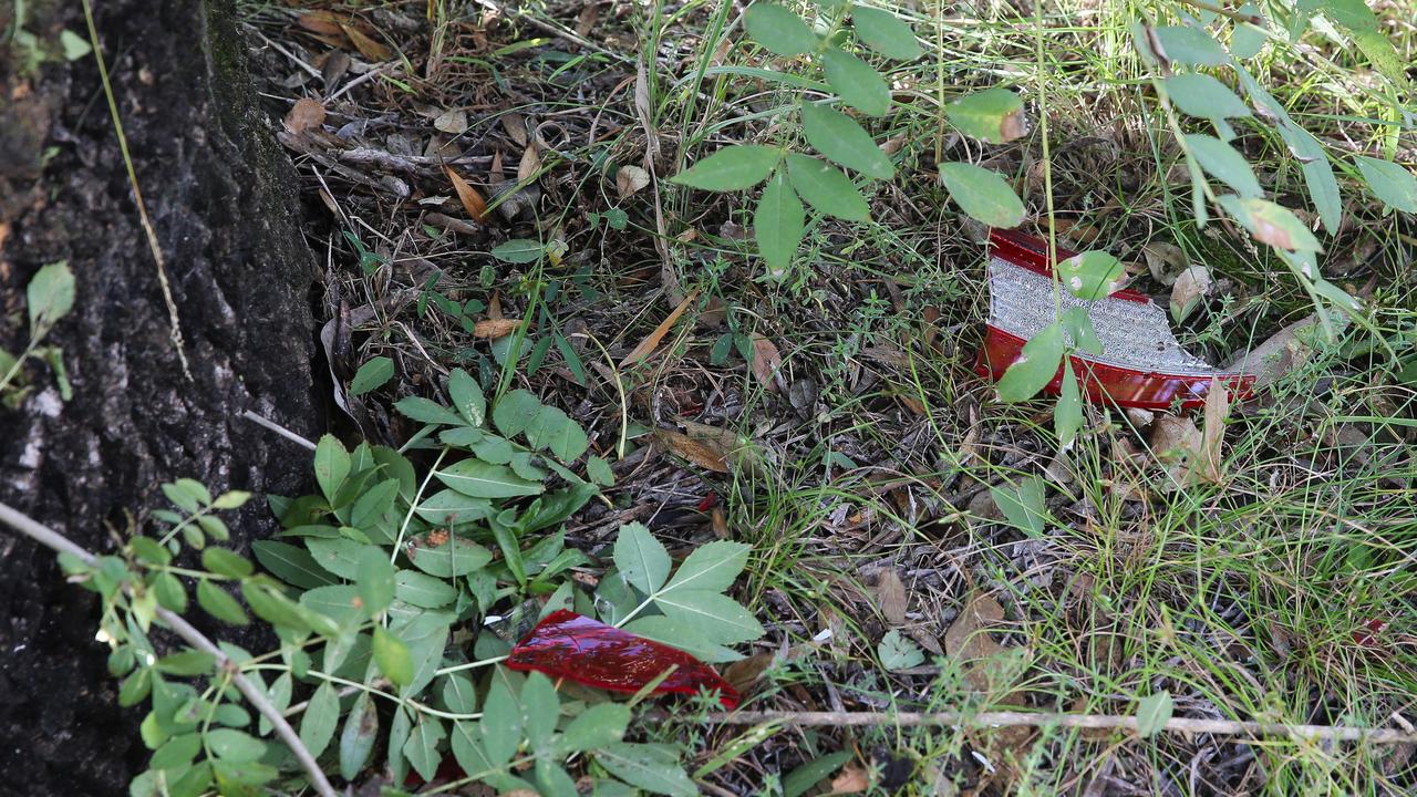 Smashed car lights on the ground. Picture: NCA NewsWire/ Gaye Gerard