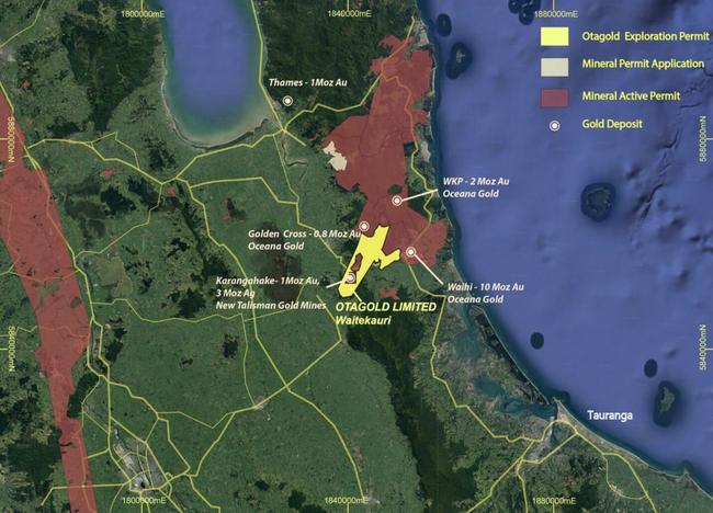 Waitekauri sits in a major gold trend where ~10Moz of gold has been produced. Pic: UVA