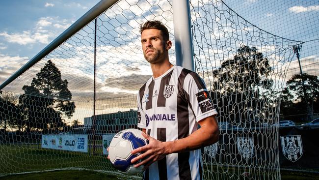 Former Adelaide United winger Fabio Ferreira was on target for Adelaide City in the Black and Whites’ draw with Adelaide Blue Eagles. Picture: Matt Turner