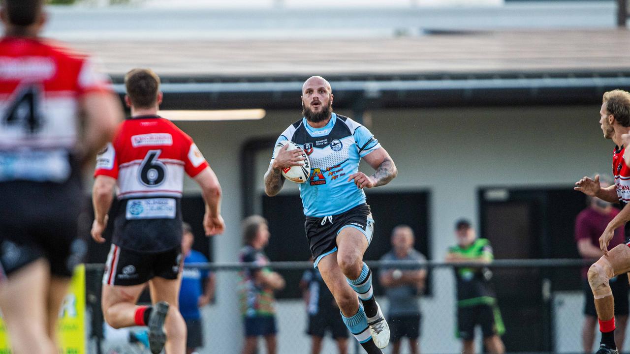 Clint Chettle as Northern Sharks take on Litchfield Bears in the 2023 NRL NT grand final. Picture: Pema Tamang Pakhrin