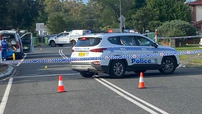 A crime scene has been established at the scene of the fatal stabbing on the Central Coast overnight. Picture: Georgia Clark