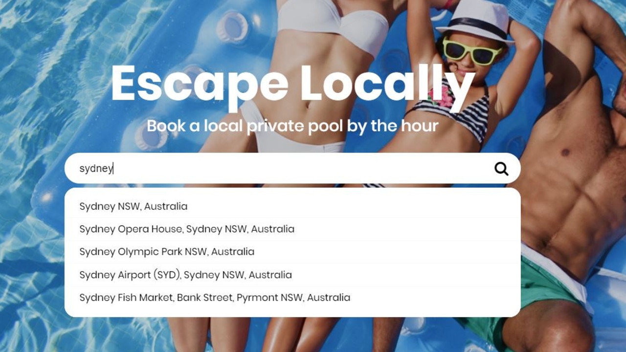 The new site allows renters the ability to use a pool for an hourly rate.