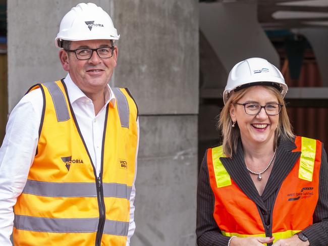 Daniel Andrews with and Transport Infrastructure Minister Jacinta Allan. Picture: AAP