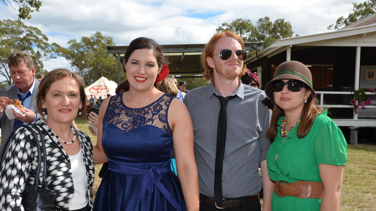 Making a day of it at the Burrandowan Races were Karen Macfarlane, Maggie Walsh, Andy Thompson and Emily Pullen. Photo: Danielle Lowe / South Burnett Times