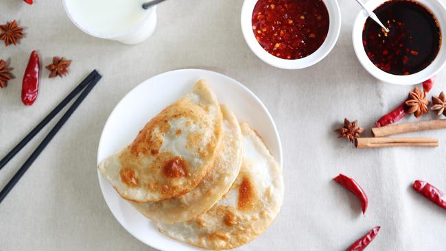 Large chive dumplings. Picture Rebecca Michael.