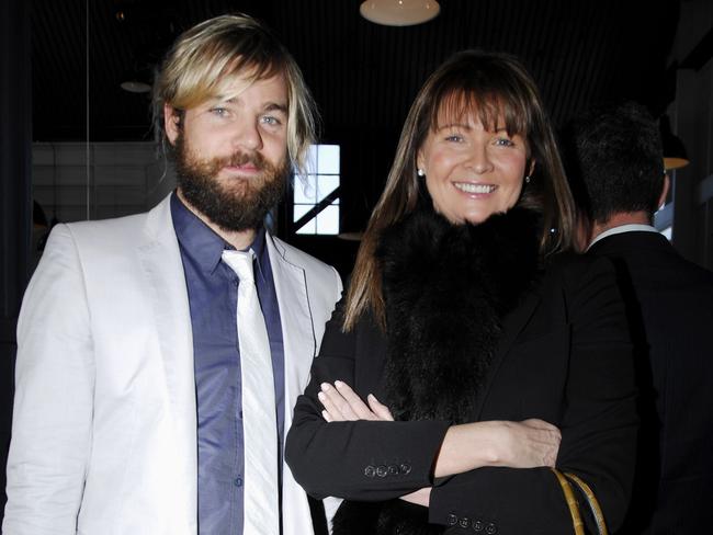 Upton Baker with designer Sam Elsom in 2008. Picture: Wendell Teodoro/WireImage)