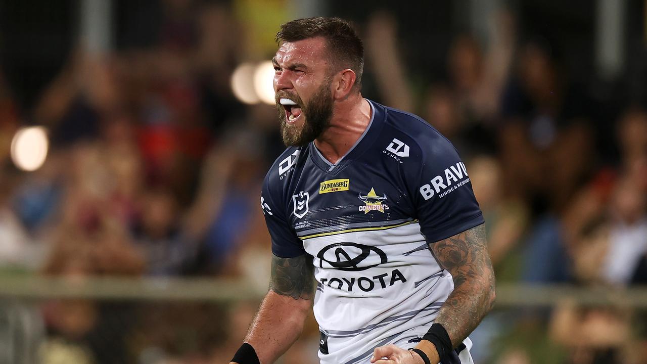 Kyle Feldt was key to the Cowboys win, scoring a hat-trick to get his side in a commanding position. Picture: Getty Images.