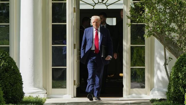 President Donald Trump arrives at the South Lawn of the White House.
