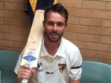 Jack Taylor after making a century for Kingston Hawthorn against Melbourne.