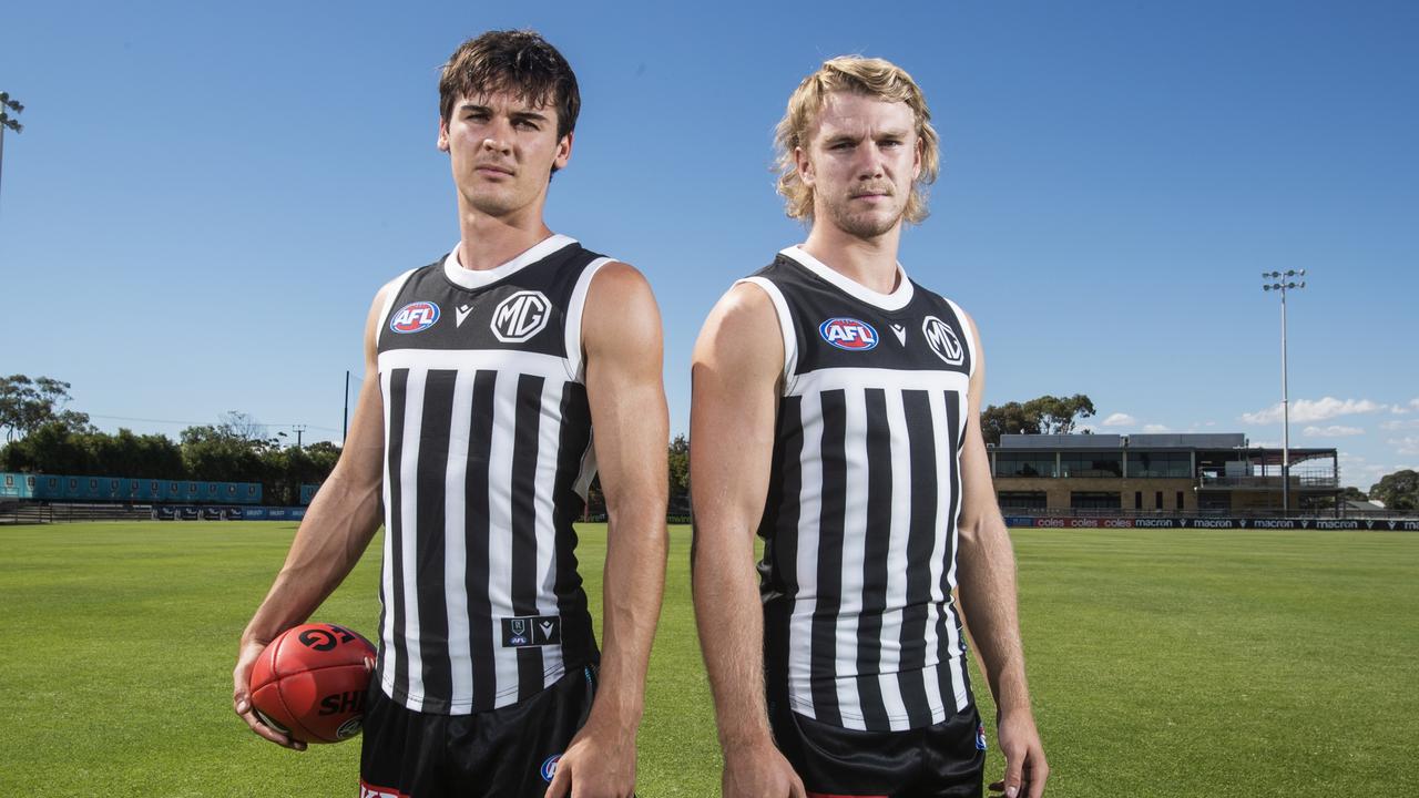 Port Adelaide will be allowed to wear their traditional guernsey in the round 3 Showdown. Picture: Simon Cross