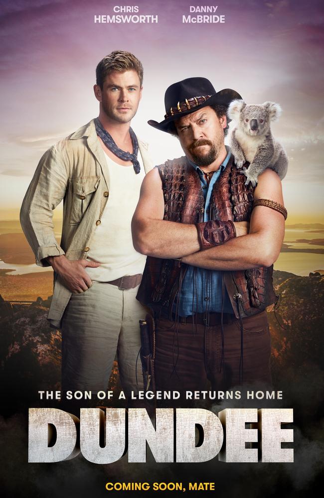 Coming soon (or is it?) ... Chris Hemsworth and Danny McBride in Dundee. Picture: Supplied