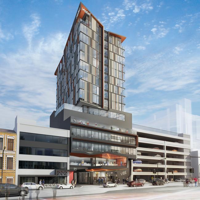 An artist’s impression of the new Vibe Hotel in Hobart. Picture: SUPPLIED