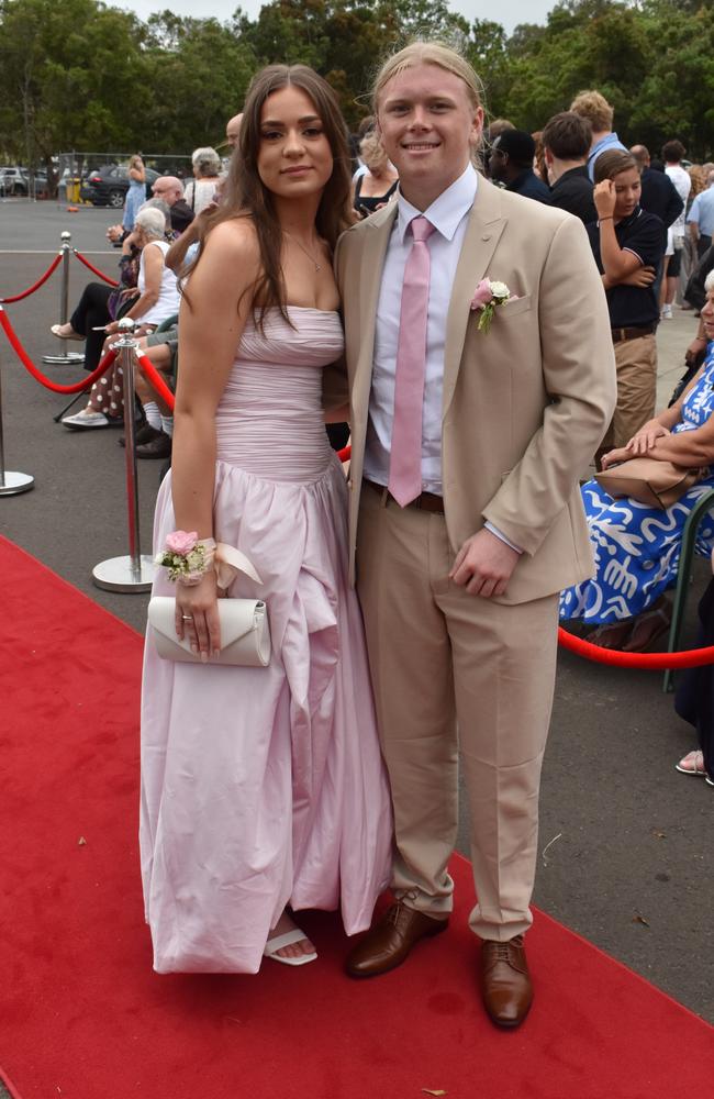 Sophia Smith and Cooper Whatham at the Pacific Lutheran College Formal held at the Sunshine Coast Turf Club on November 15, 2024. Picture: Sam Turner