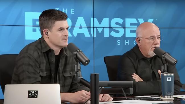 The Ramsey Show hosts, Dave Ramsey (right) and John Delony (left). Picture: YouTube.