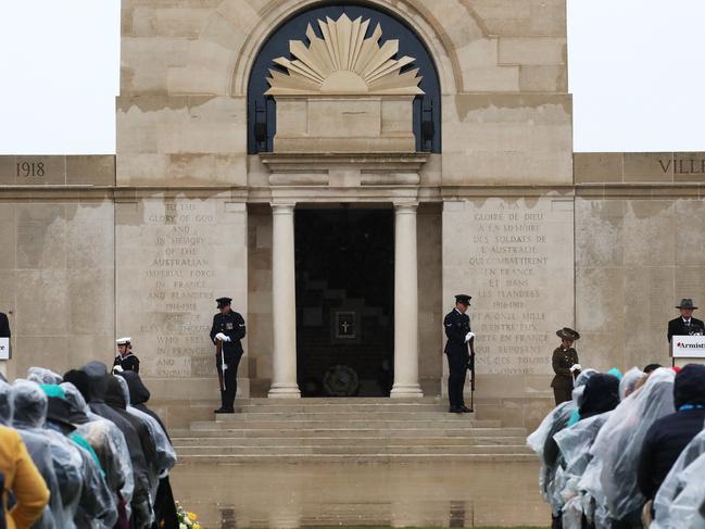 The Australian National Memorial in Villers-Bretonneux, France, lists 10,773 names of soldiers of the AIF. Picture: Ella Pellegrini