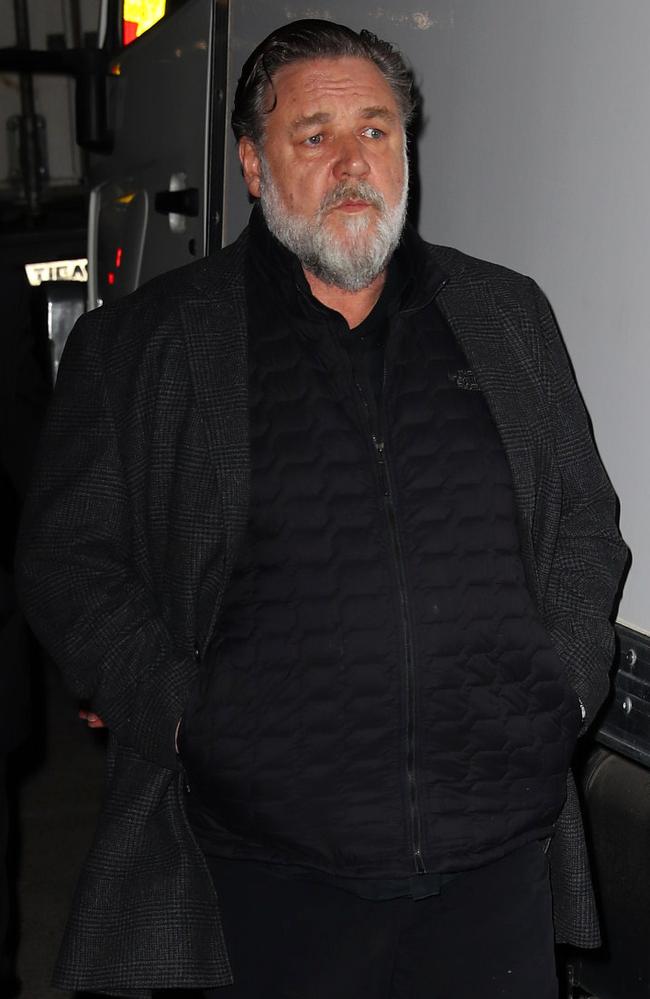 Russell Crowe arriving at Manning Bar. Picture: Matrix