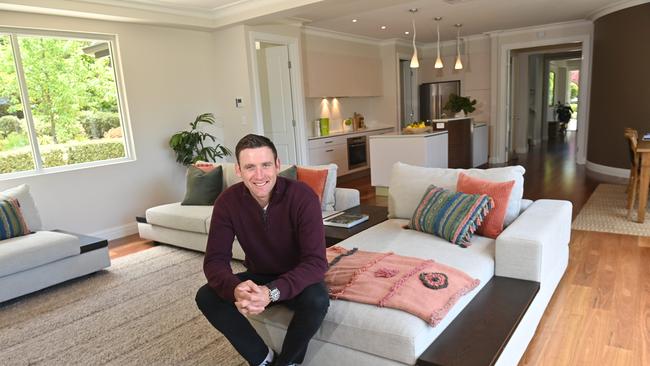 Former Adelaide United and Socceroo player Robbie Cornthwaite at the Bridgewater home he is selling. Picture: Keryn Stevens