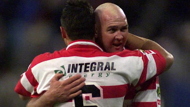 Trent Barrett and Paul McGregor back in their playing days.