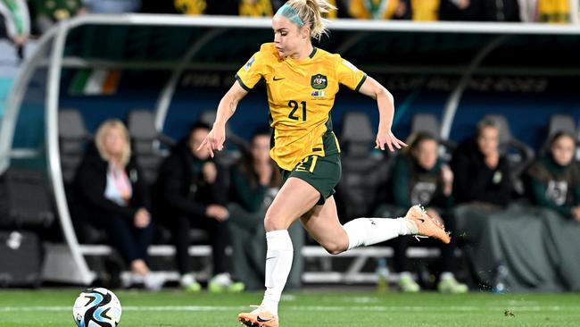 Australia’s Ellie Carpenter in action against Ireland. Picture: Getty Images