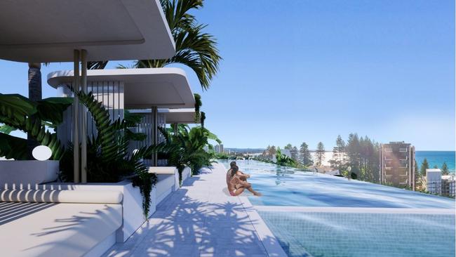Artist impression of a tower proposed for Rainbow Bay's Eden Ave in Coolangatta