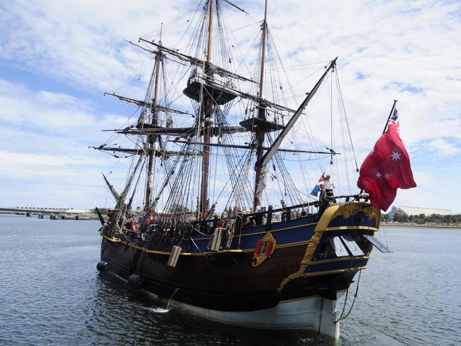 HMS Endeavour arrival in Port Adelaide