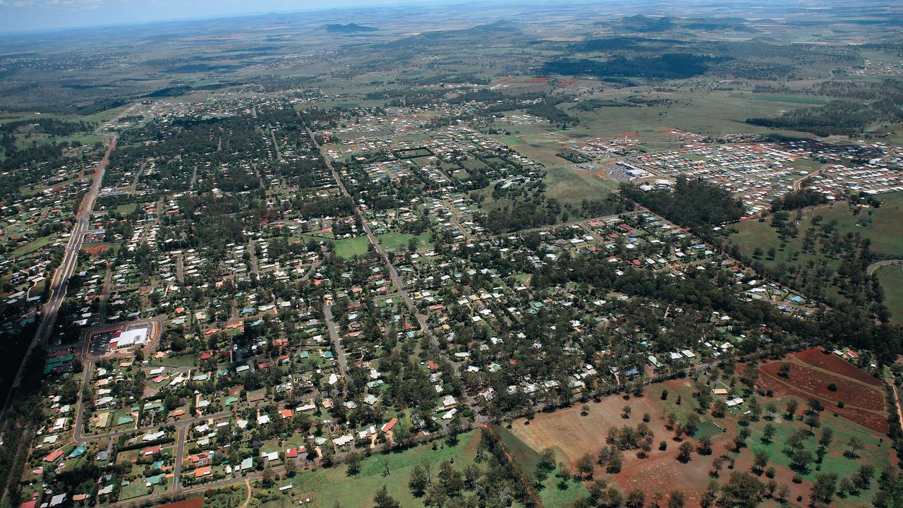 Aerial of Toowoomba 2008: The expanding suburb of Highfields, north of Toowoomba, features Reis Road running along the bottom and the New England Highway on the left. The Chronicle Archives