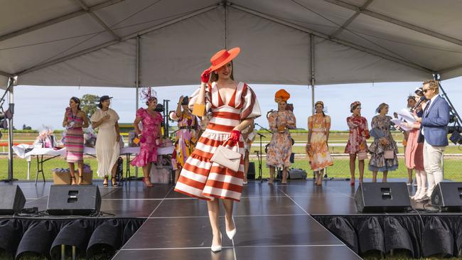 Fashions on the Field at the Burdekin Races at Burdekin Race Club, Home Hill. Contemporary category runner up, Haley Akerman from Burdekin. Picture: Mark Cranitch