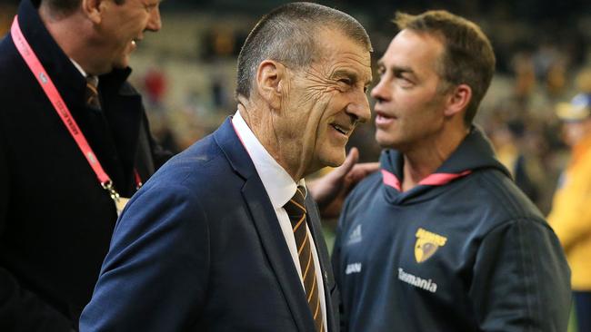 Hawthorn president Jeff Kennett doesn’t want quarters to be shortened when footy returns. Picture: Mark Stewart