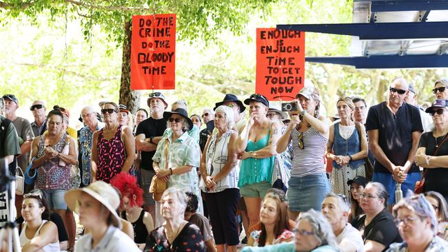 About 500 fed up Cairns residents gathered on the Esplanade at noon on Sunday for the Rally for Justice protest. in response to the sickening crime of an alleged gang rape of a woman at knifepoint in her own home on Friday, February 21. Picture: Brendan Radke