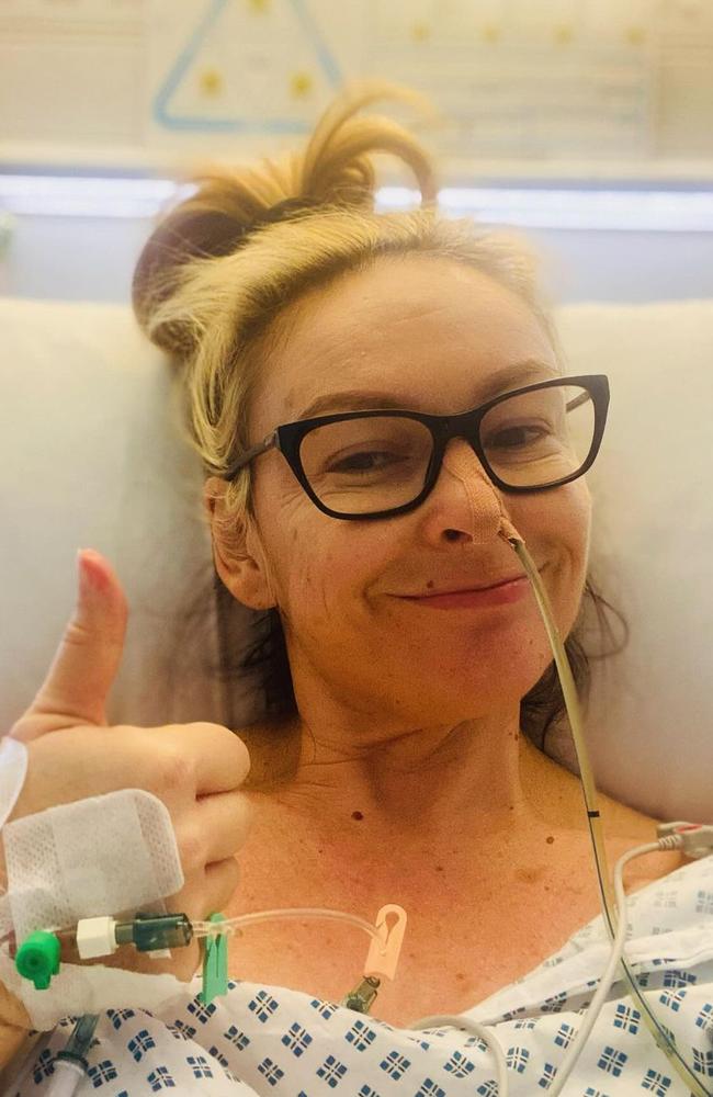 Mel Schilling underwent surgery in the UK after doctors found a 5cm tumour in her colon.