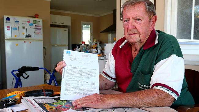 Bruce Kluck from Mayfair St at Carina talked to the Courier-Mail after receiving the initial letter from council. Picture David Clark