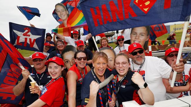 The Demons cheer squad. Picture: Getty Images