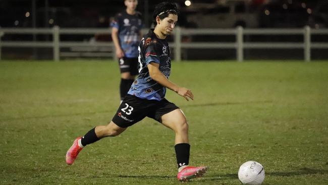 Melad Ahmad during the Magpies Crusaders 3-1 loss to Edge Hill in the FFA Cup. Picture: MCU