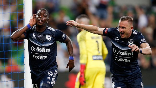 Leroy George scored the winning goal for Victory in Friday night’s derby. Picture: Getty Images