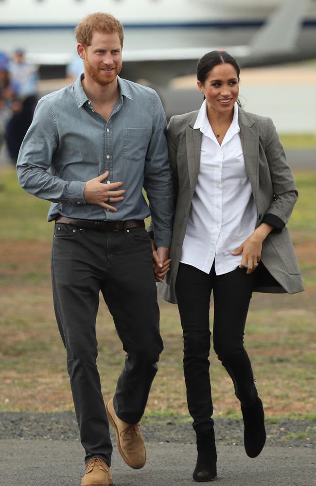 Prince Harry and Meghan Markle on their 2018 royal tour of Australia. Picture: Getty Images