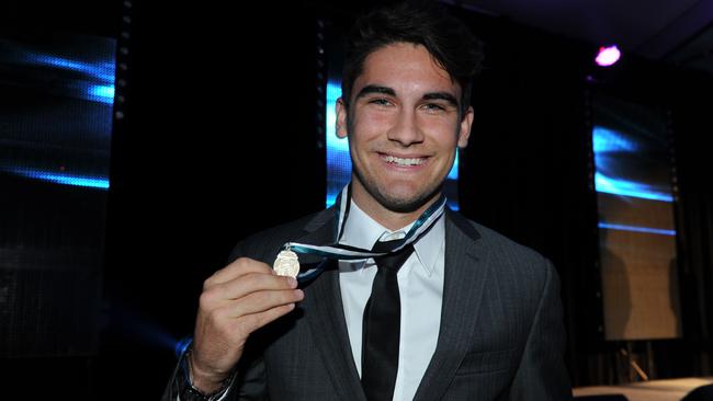 Port Adelaide's Chad Wingard with his John Cahill Medal in 2013.