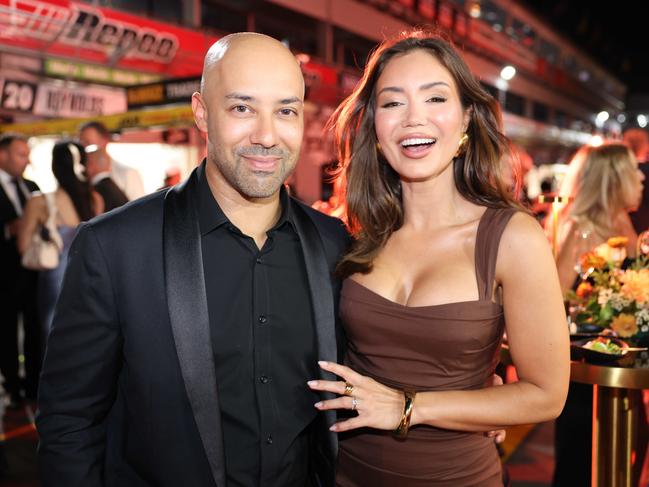 Kane Vato and Pia Muehlenbeck at the Supercars GC500 Party Under Palms on Pit Lane for Gold Coast at Large. Picture, Portia Large.