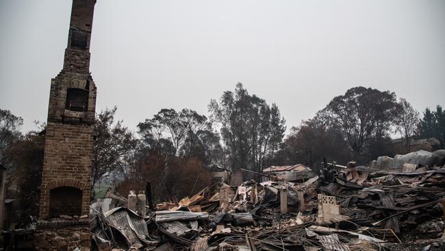 A burnt out property in Cobargo on the NSW south coast. Picture: James Gourley