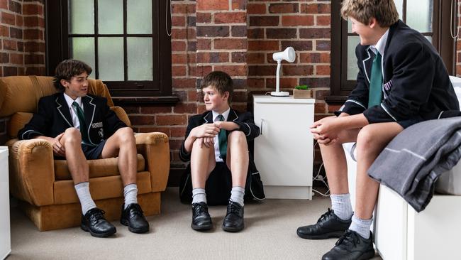 Students at Geelong College boarding house. Picture: Meg Read