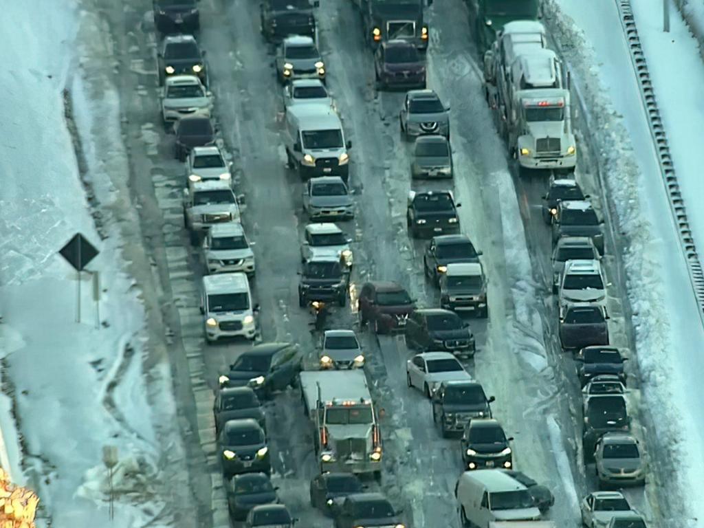 The Virginia Department of Transportation was warning motorists to avoid travel on I-95 until lanes reopen and congestion clears. Picture: Fox News