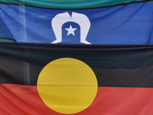 FIRST NATIONS: Gladstone Flag Marshall Stephen Mills and Gooreng Gooreng elder Richard Johnson were getting the Aboriginal and Torres Strait Islander Flags ready for the NAIDOC Flag Raise Ceremony.