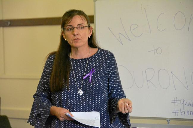 GUEST SPEAKER: Tracy Anderson shares her journey into the pork industry at the Burnett Inland's Women in Ag Day in Durong on March 3. Picture: Jessica McGrath