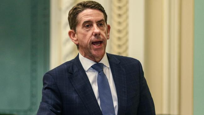 Queensland Treasurer, Cameron Dick, during Question time at Queensland Parliament in Brisbane. Picture: NCA NewsWire / Glenn Campbell