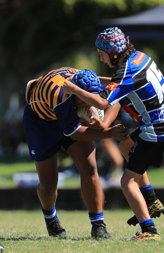 SURFERS PARADISE RUGBY, GOLD COAST , AUSTRALIA - April 10, 2021: Far North Coast U13s v USQ Saints U13s - Day Two of King of the Country rugby tournament.Played at Surfers Paradise Eagles Rugby Ground at Southport. Picture: Scott Powick Newscorp