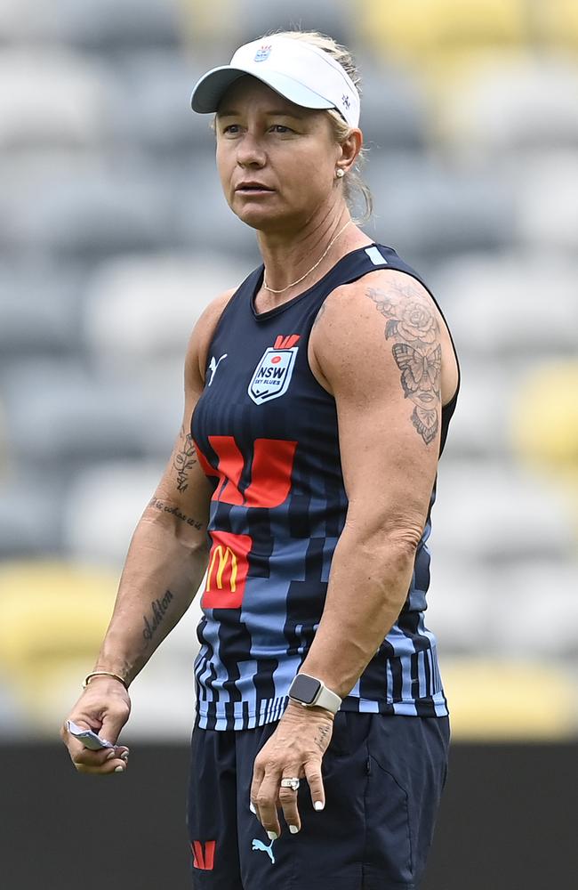Blues coach Kylie Hilder is under pressure to keep the position. Picture: Getty Images